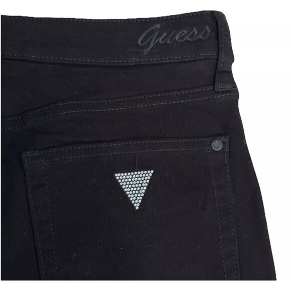 Guess Girly G Stone Slim Fit High Rise Straight Black Jeans Size 6/28 NWT - Picture 9 of 16